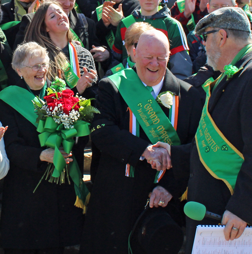 Grand Marshall  Bill Homan blew the whistle to begin the Parade